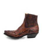 Herren Cowboy-Stiefel aus Leder mit spitzer Zehenform und niedrigem Absatz