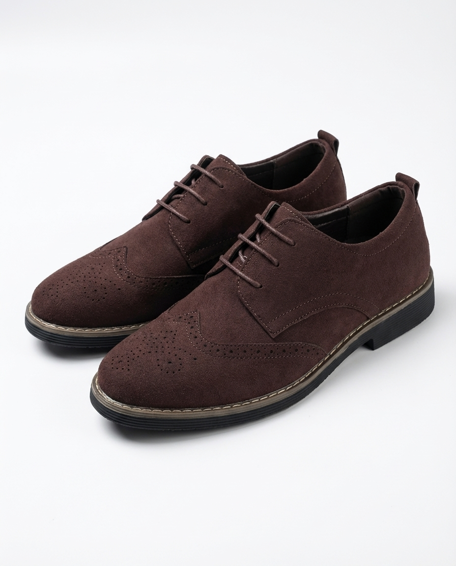 Herren Derby-Schuhe mit Perforation und Schnürverschluss