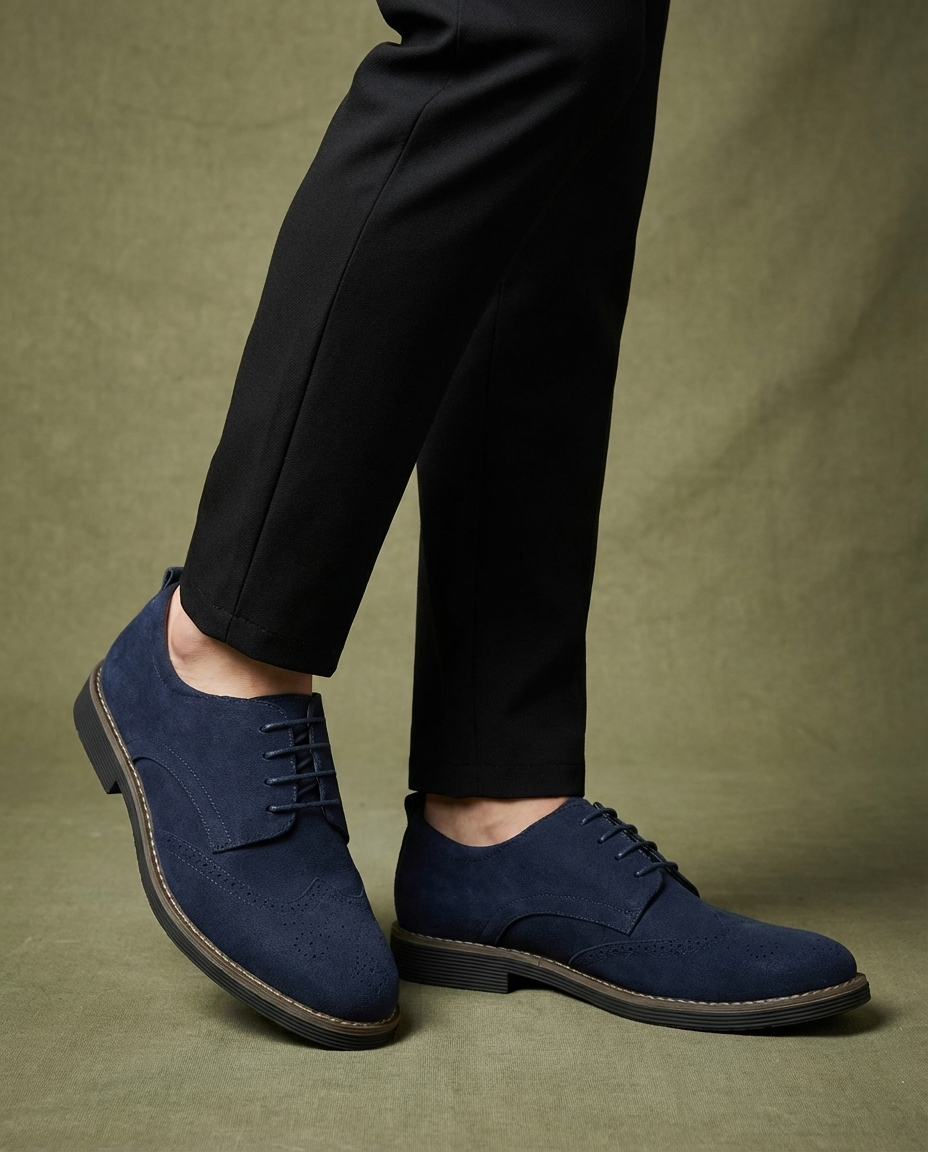 Herren Derby-Schuhe mit Perforation und Schnürverschluss