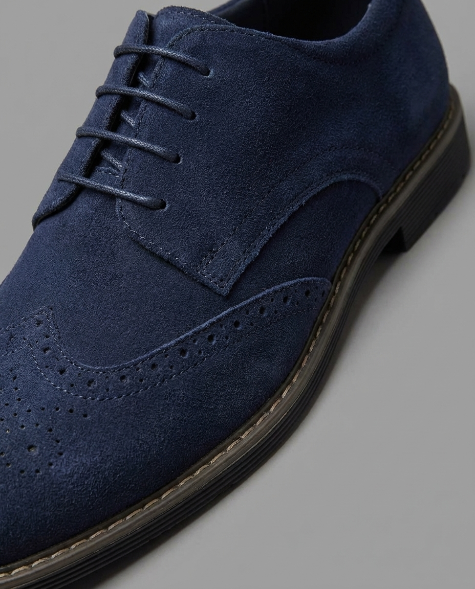 Herren Derby-Schuhe mit Perforation und Schnürverschluss