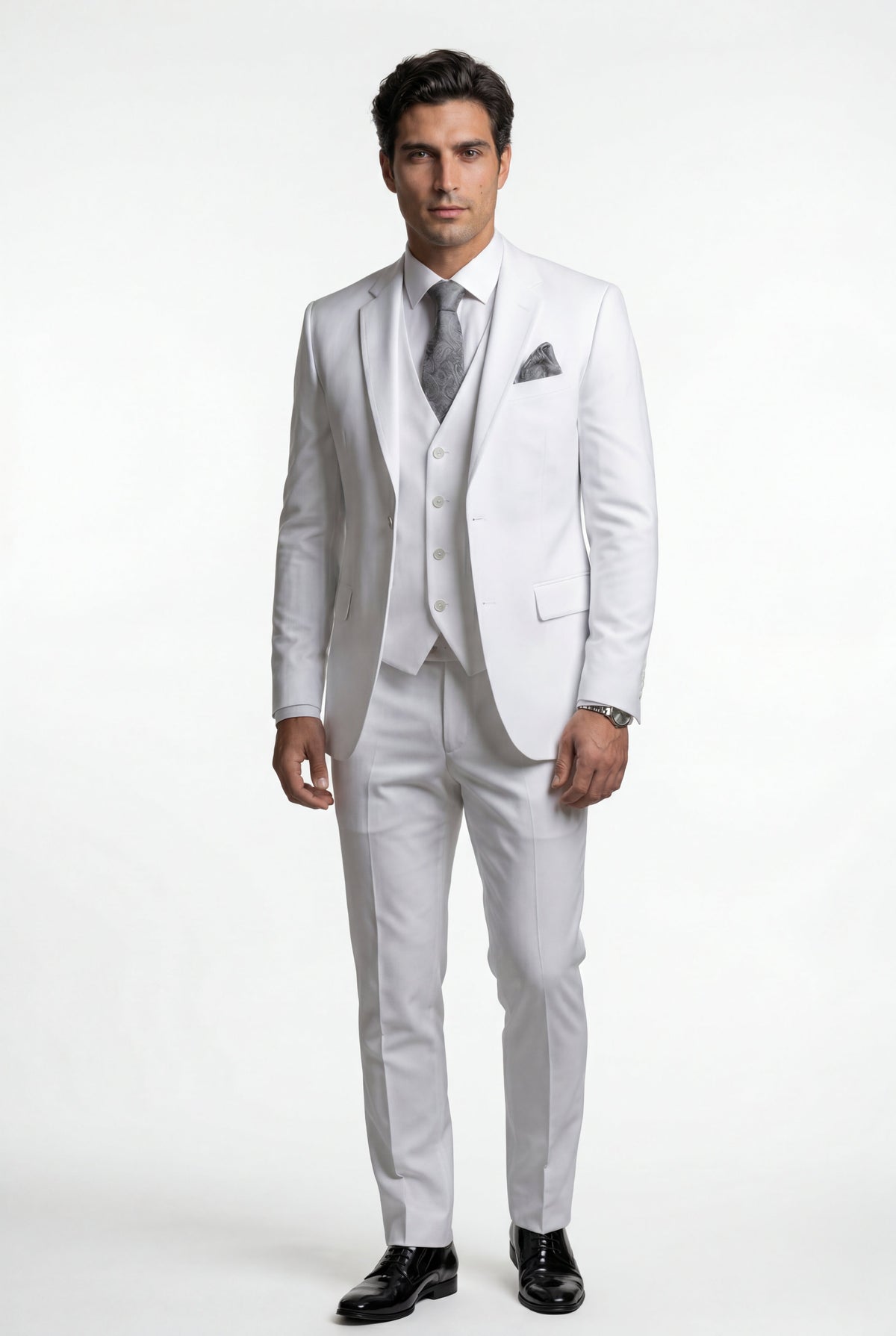 Herren Dreiteiliger Anzug mit Reverskragen – Slim Fit für Hochzeiten, Business & formelle Anlässe