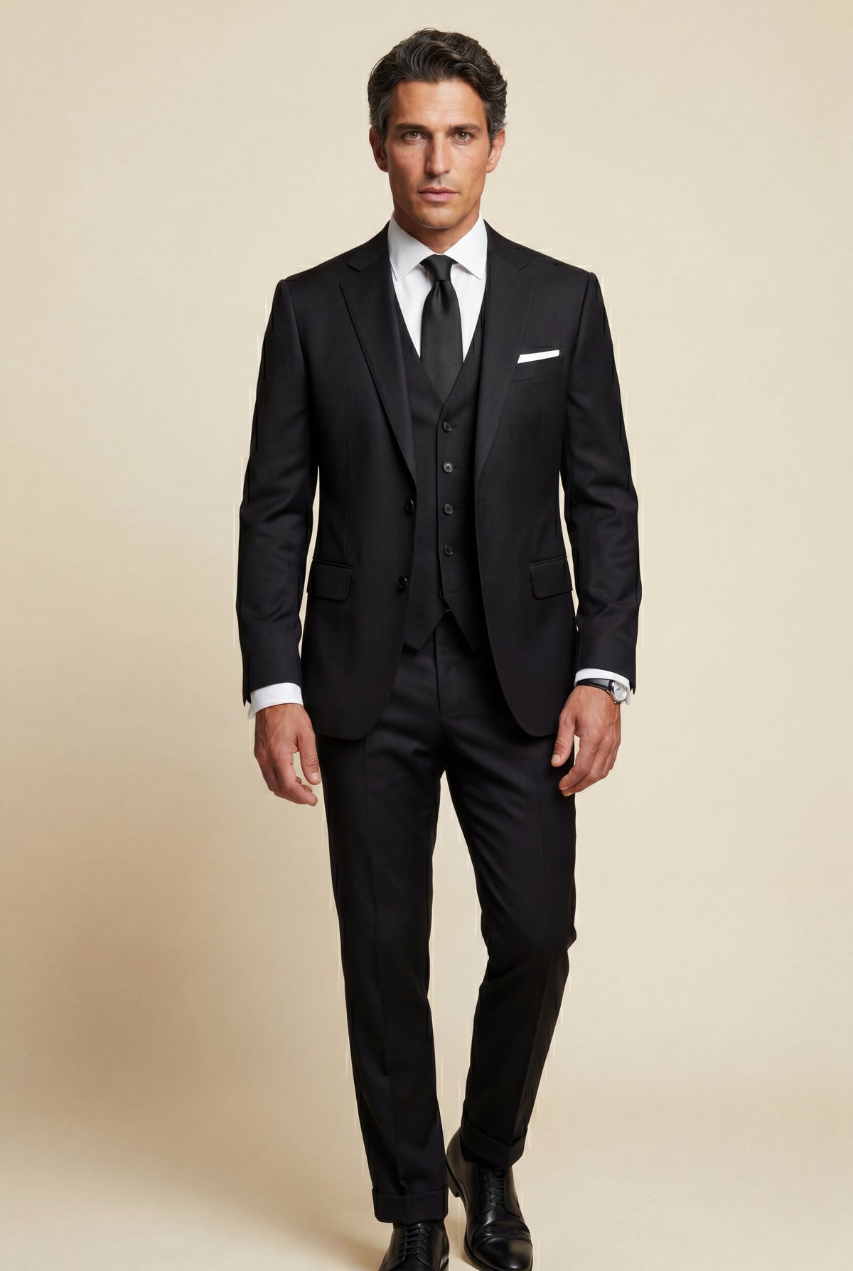 Herren Dreiteiliger Anzug mit Reverskragen – Slim Fit für Hochzeiten, Business & formelle Anlässe