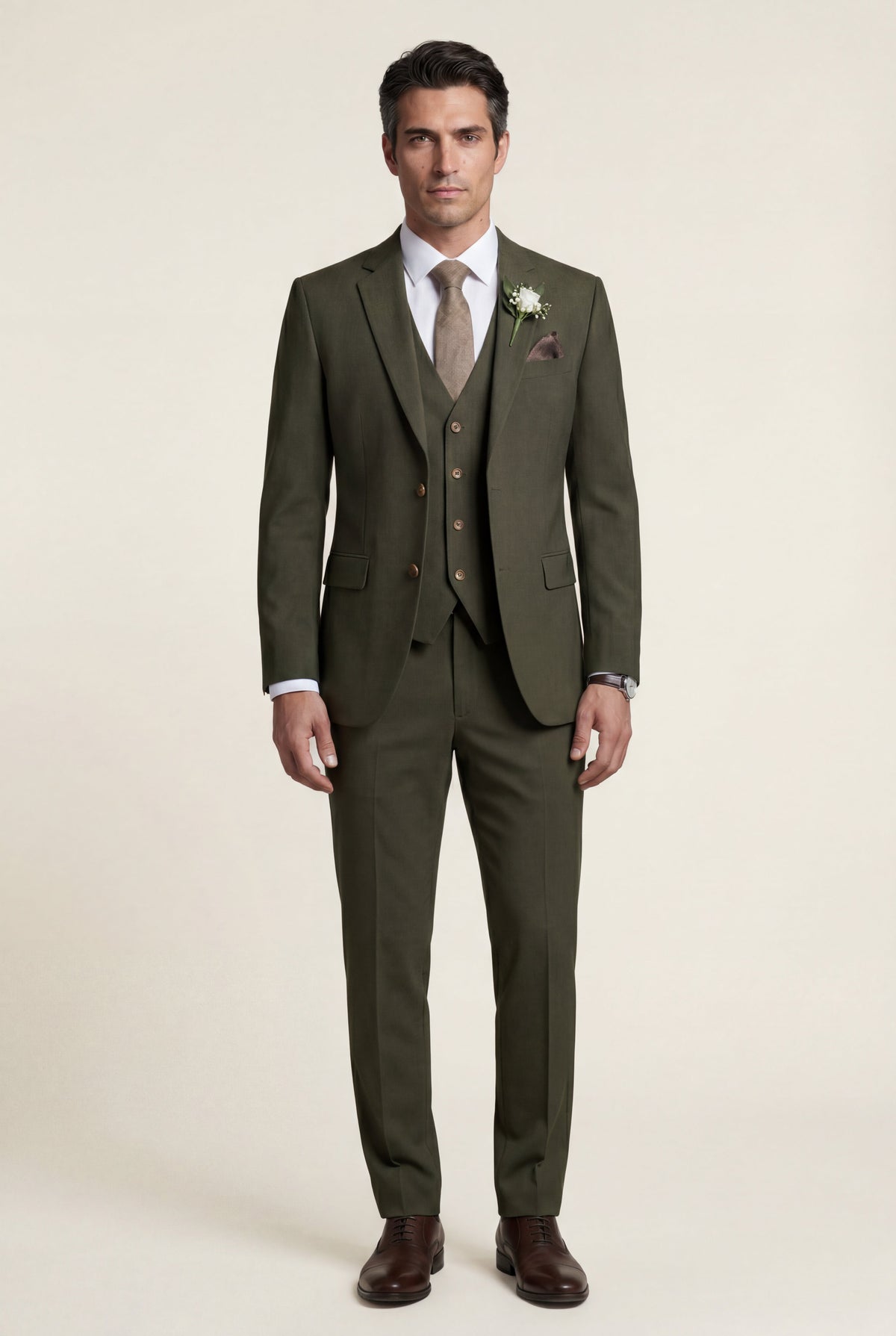 Herren Dreiteiliger Anzug mit Reverskragen – Slim Fit für Hochzeiten, Business & formelle Anlässe