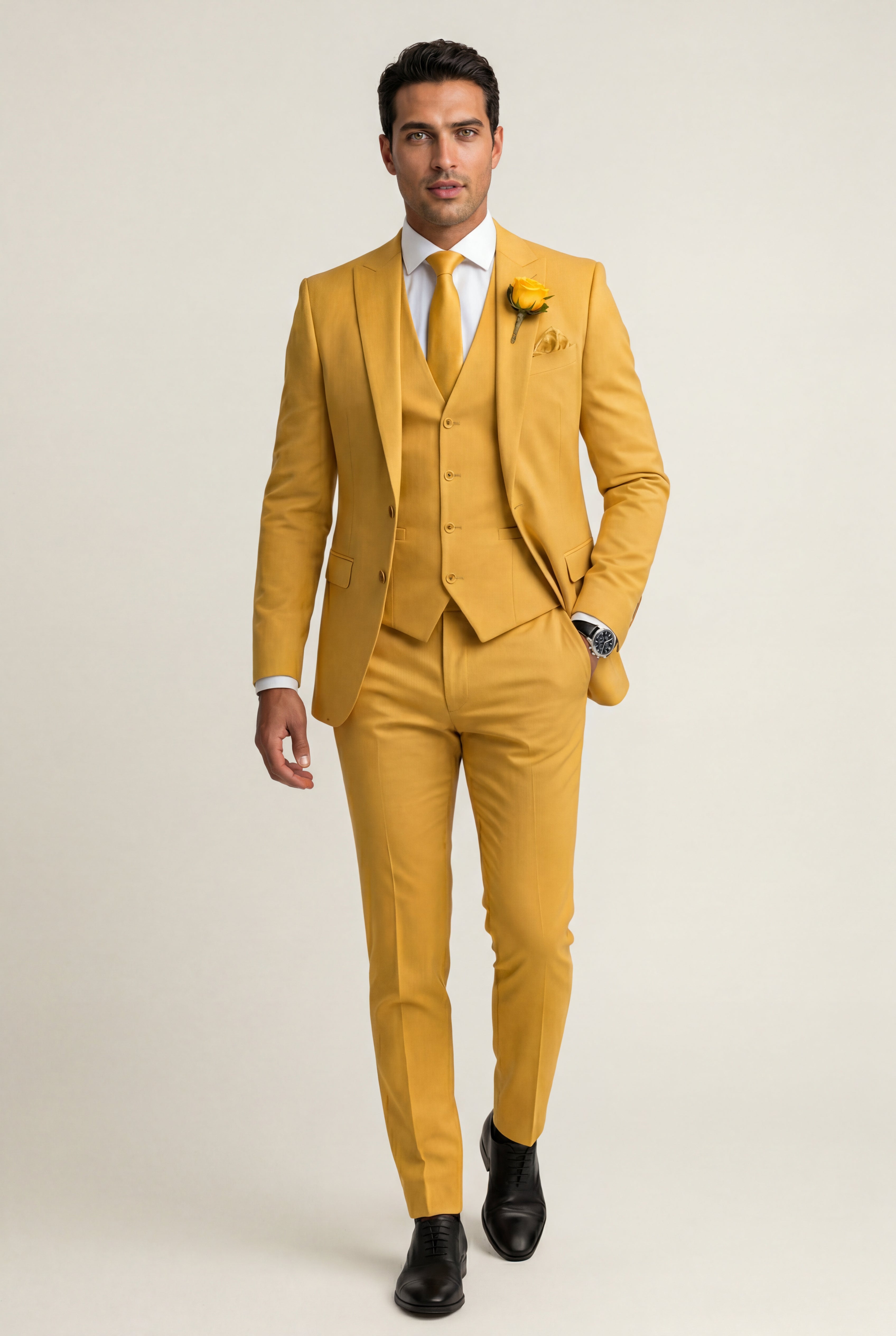 Herren Dreiteiliger Anzug mit Reverskragen – Slim Fit für Hochzeiten, Business & formelle Anlässe