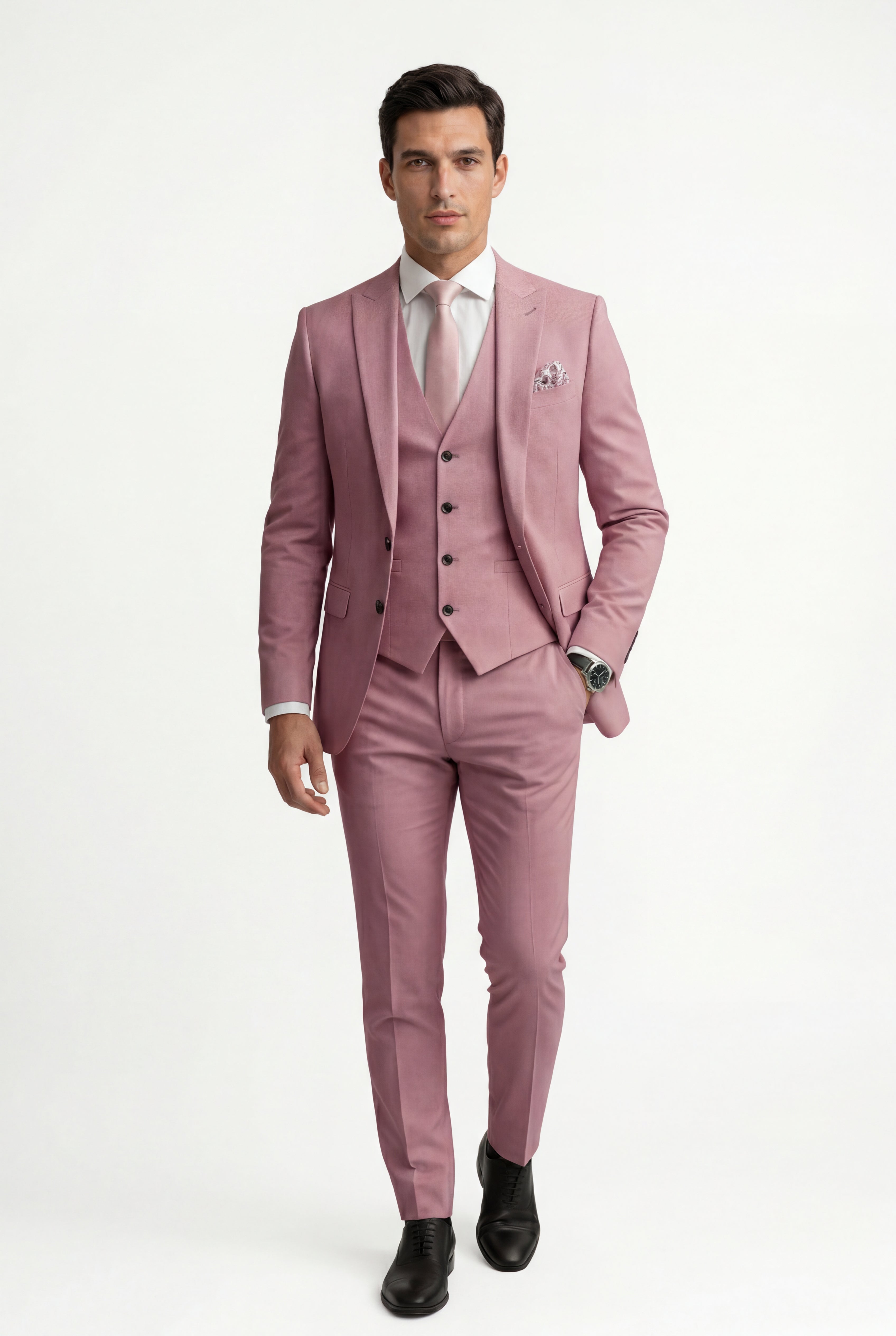 Herren Dreiteiliger Anzug mit Reverskragen – Slim Fit für Hochzeiten, Business & formelle Anlässe