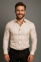 Herren Langarmhemd Slim Fit tailliert mit Brusttasche – Business & Freizeithemd
