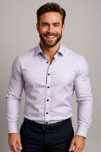 Herren Langarmhemd Slim Fit tailliert mit Brusttasche – Business & Freizeithemd
