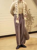 Herren Hose mit Bundfalten, geradem Bein und strukturiertem Finish
