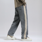 Herren Hose mit Kordelzug, elastischem Bund und kontrastierendem Seitenstreifen