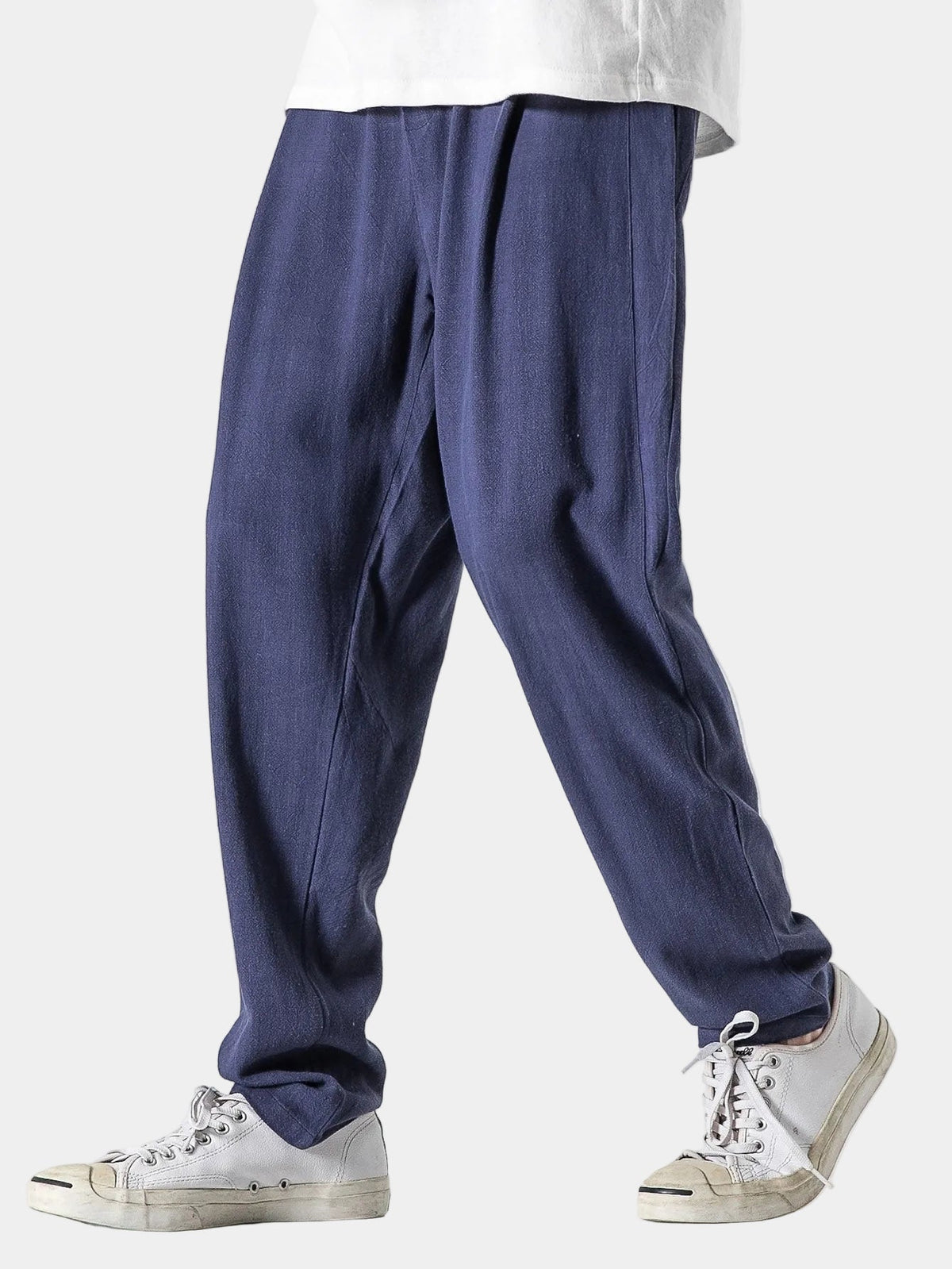 Herren Hose mit Kordelzug, elastischem Bund und weitem Schnitt