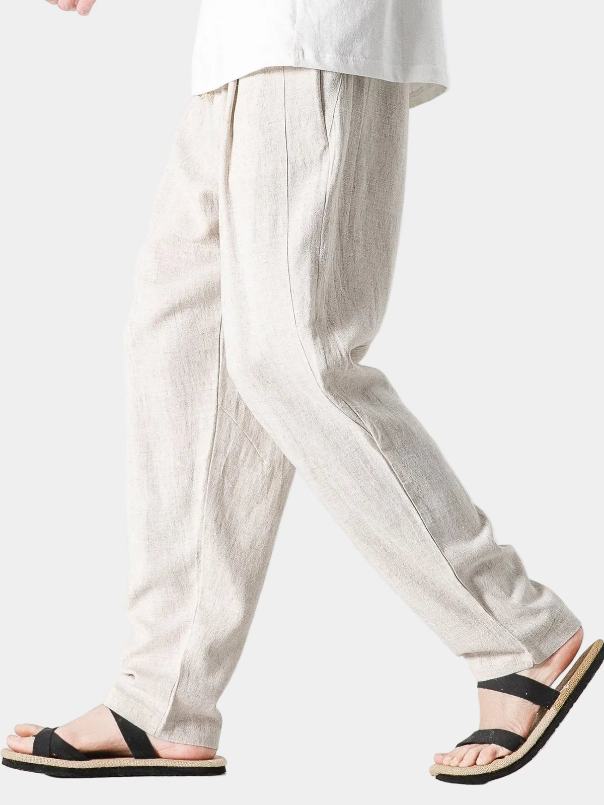 Herren Hose mit Kordelzug, elastischem Bund und weitem Schnitt