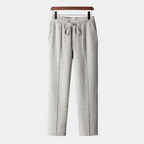 Herren Hose mit Kordelzug, geradem Schnitt und markanten Bundfalten