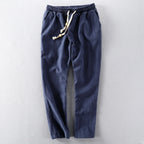 Herren Hose mit elastischem Bund, Kordelzug und geradem Bein