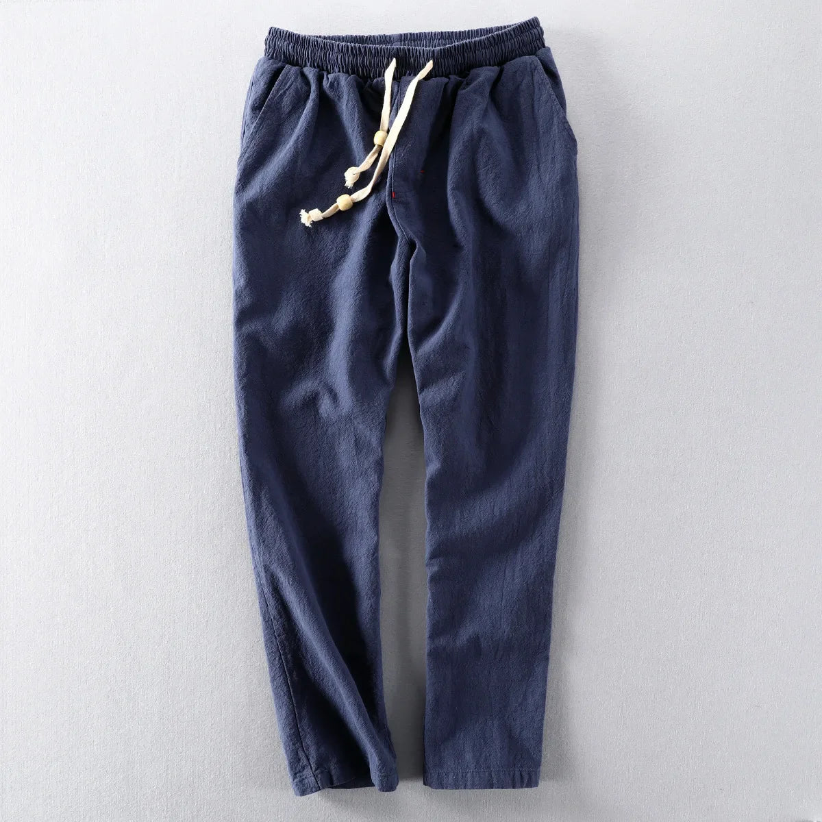 Herren Hose mit elastischem Bund, Kordelzug und geradem Bein