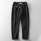Herren Hose mit elastischem Bund, Kordelzug und geradem Bein