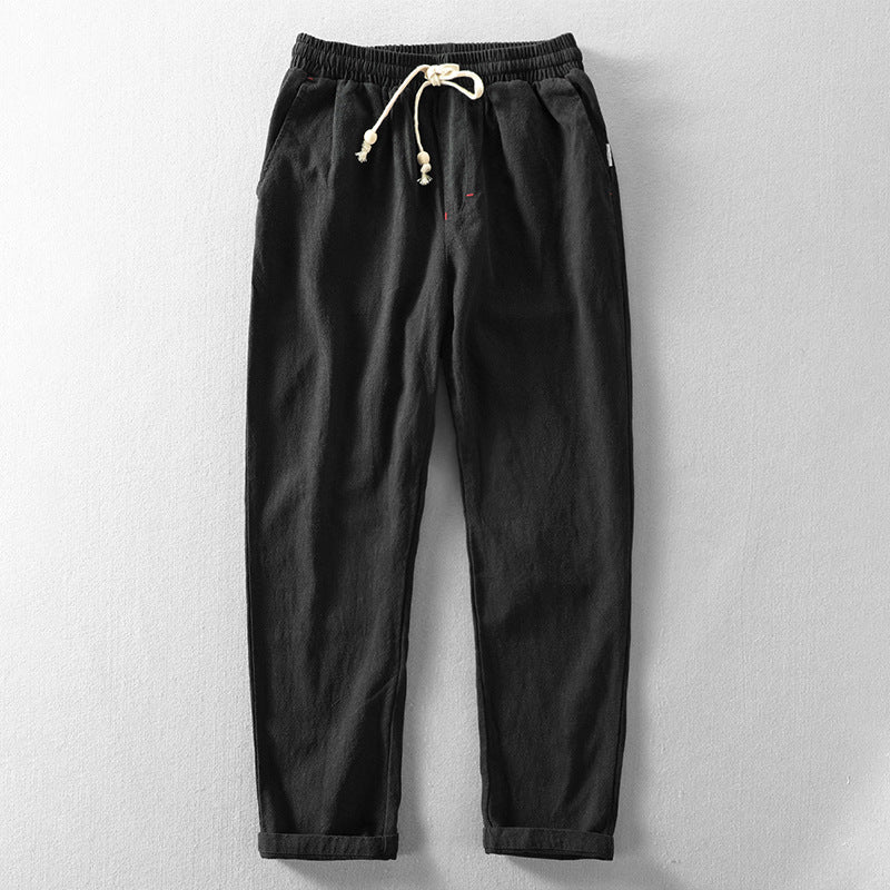 Herren Hose mit elastischem Bund, Kordelzug und geradem Bein