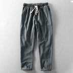 Herren Hose mit elastischem Bund, Kordelzug und geradem Bein