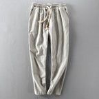 Herren Hose mit elastischem Bund, Kordelzug und geradem Bein
