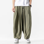 Herren Hose mit elastischem Bund, Kordelzug und weitem Schnitt