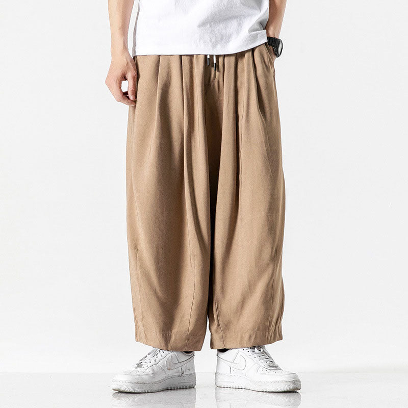 Herren Hose mit elastischem Bund, Kordelzug und weitem Schnitt