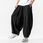 Herren Hose mit elastischem Bund, Kordelzug und weitem Schnitt