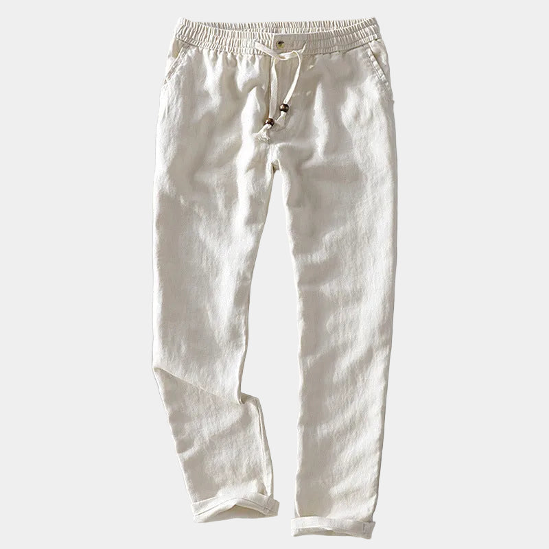 Herren Hose mit geradem Schnitt, elastischem Bund und Eingrifftaschen