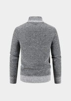 Herren Hybrid-Steppjacke mit Strickrücken und Strickärmeln – Übergangsjacke mit Stehkragen, Herbst Winter