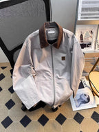 Herren Jacke mit Reißverschluss und kontrastierendem Kragen