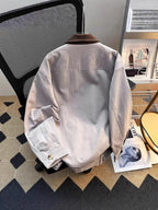 Herren Jacke mit Reißverschluss und kontrastierendem Kragen