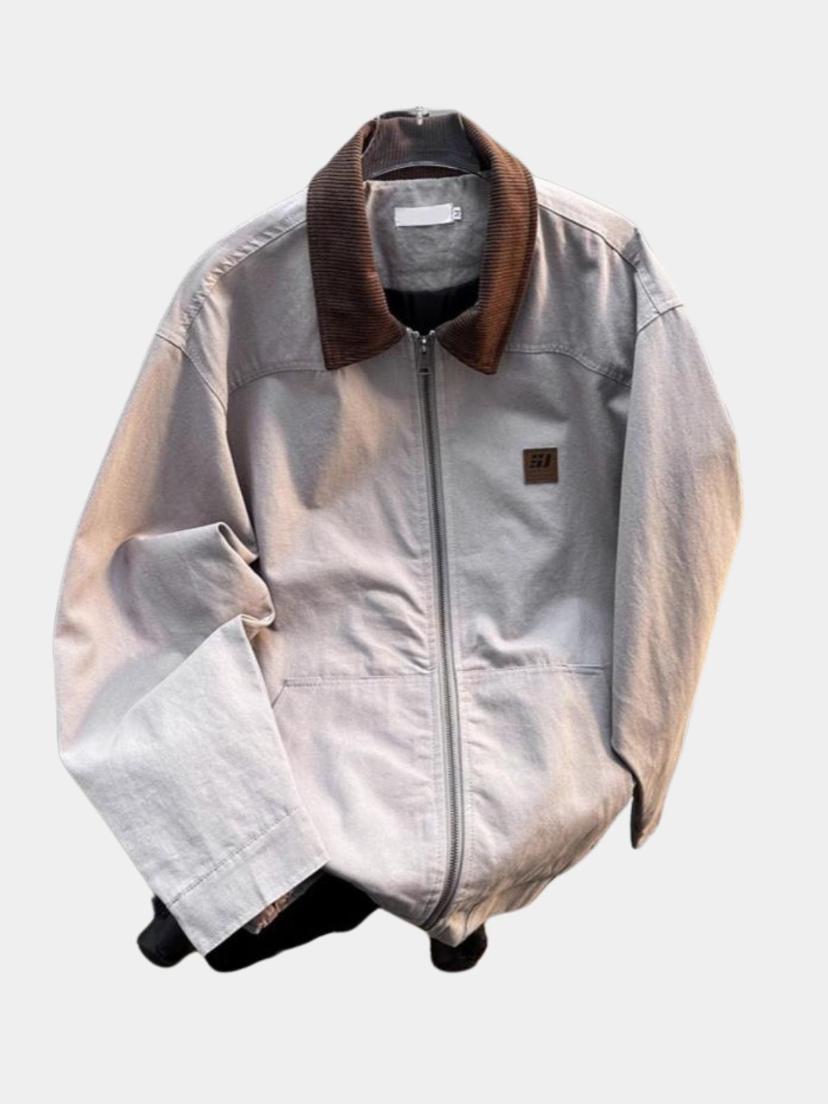 Herren Jacke mit Reißverschluss und kontrastierendem Kragen