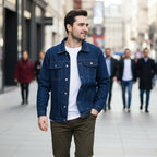 Herren Jeansjacke mit Knopfleiste und Brusttaschen