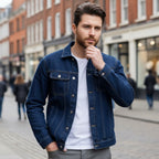 Herren Jeansjacke mit Knopfleiste und Brusttaschen