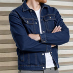 Herren Jeansjacke mit Knopfleiste und Brusttaschen