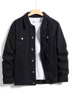Herren Jeansjacke mit klassischem Kragen und Knopfverschluss