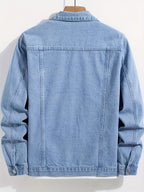 Herren Jeansjacke mit klassischem Kragen und Knopfverschluss