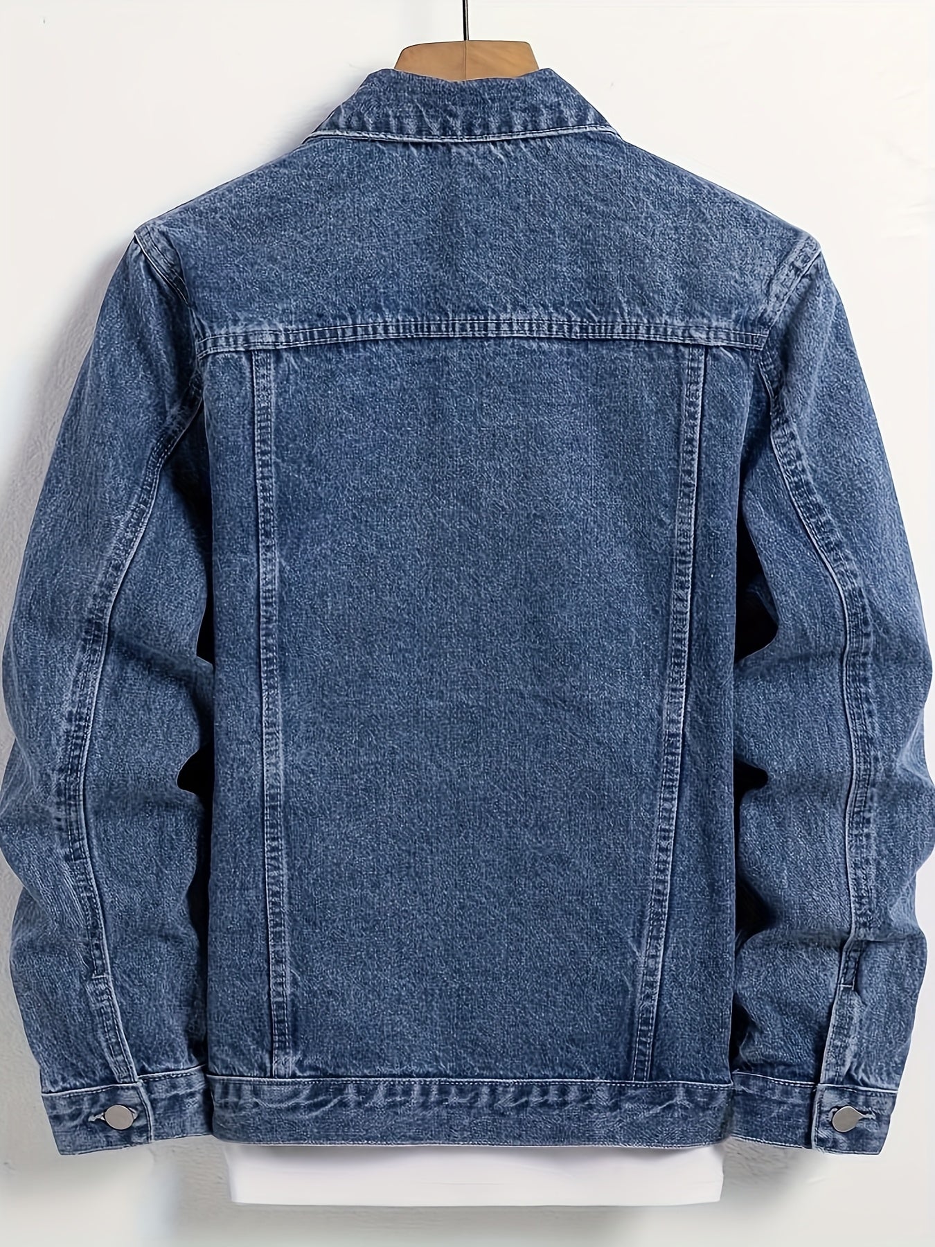 Herren Jeansjacke mit klassischem Kragen und Knopfverschluss