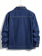 Herren Jeansjacke mit klassischem Kragen und Knopfverschluss