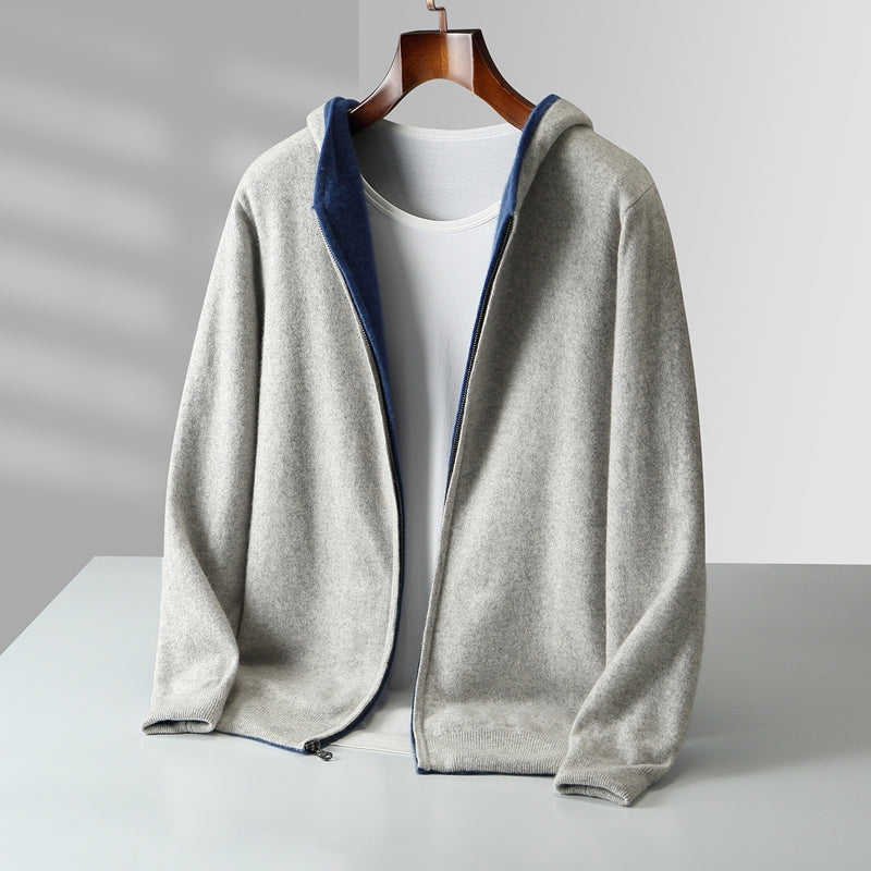 Herren Kapuzenjacke mit Reißverschluss und langen Ärmeln