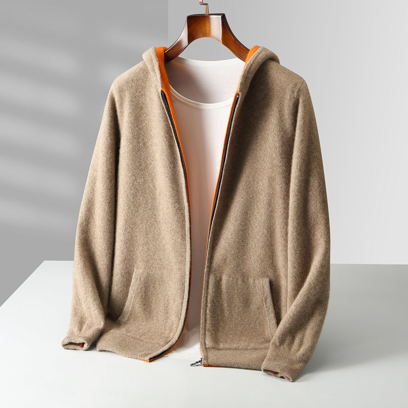 Herren Kapuzenjacke mit Reißverschluss und langen Ärmeln