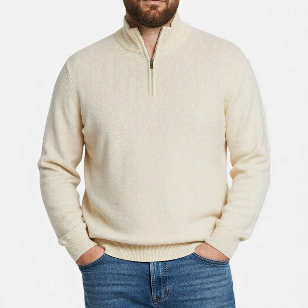 Herre Kashmir Half-Zip Sweater