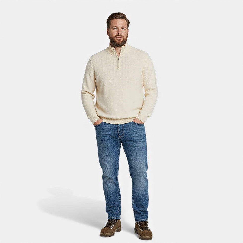 Herre Kashmir Half-Zip Sweater