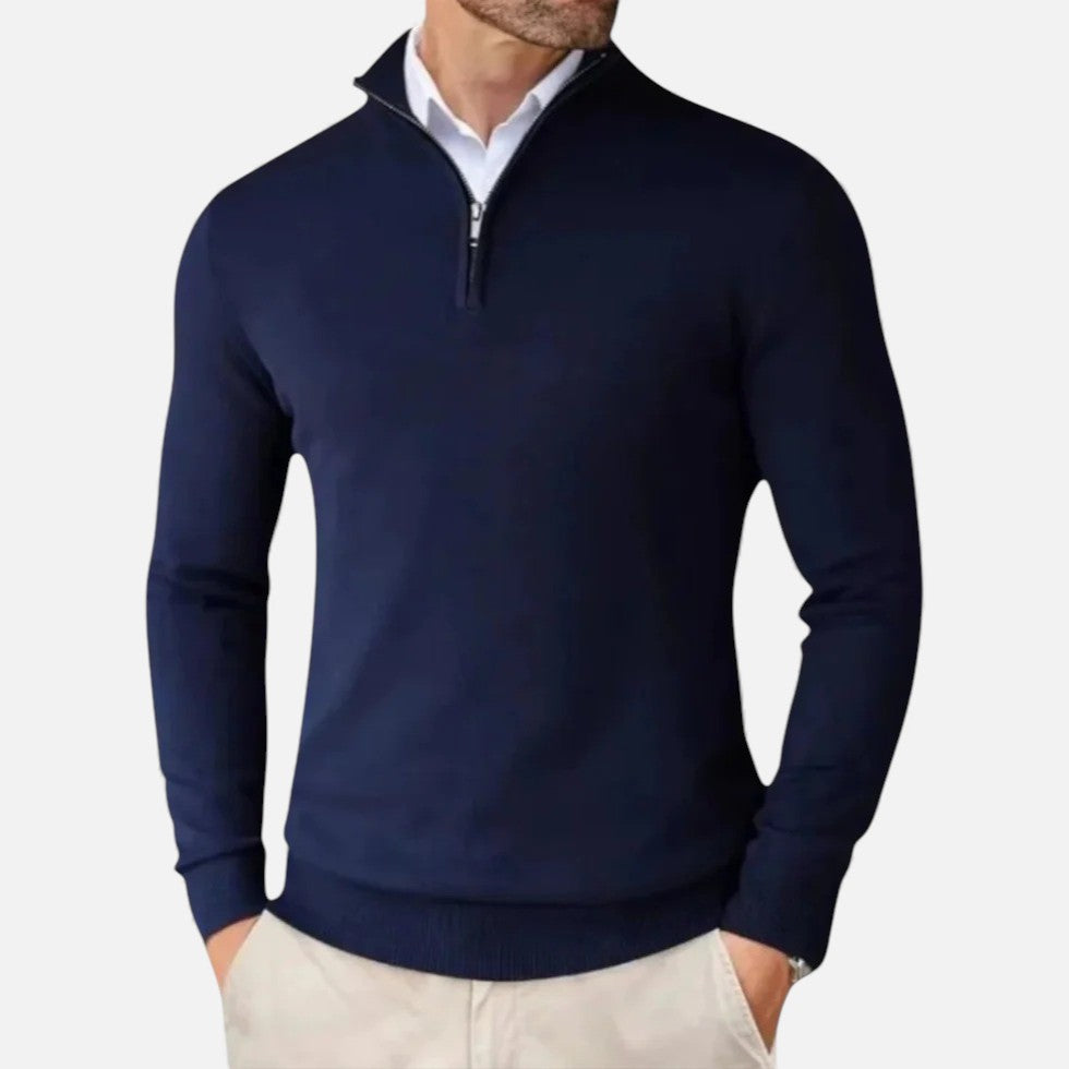 Herre Kashmir Half-Zip Sweater