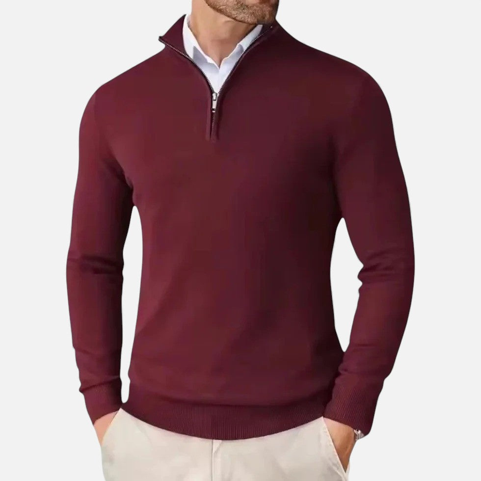 Herre Kashmir Half-Zip Sweater