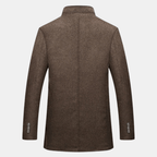 Herren Longline-Mantel mit hohem Halsausschnitt und strukturiertem Design