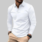 Herren Langarm Poloshirt Slim Fit – klassisches Basic Polo