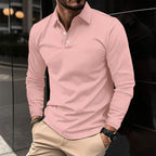Herren Langarm Poloshirt Slim Fit – klassisches Basic Polo