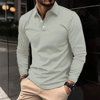 Herren Langarm Poloshirt Slim Fit – klassisches Basic Polo