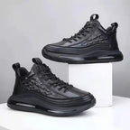 Herren Leder-Schnürsneaker mit robuster Sohle und individuellem Schnürverschluss