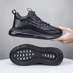 Herren Leder-Schnürsneaker mit robuster Sohle und individuellem Schnürverschluss