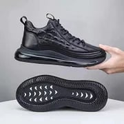 Herren Leder-Schnürsneaker mit robuster Sohle und individuellem Schnürverschluss